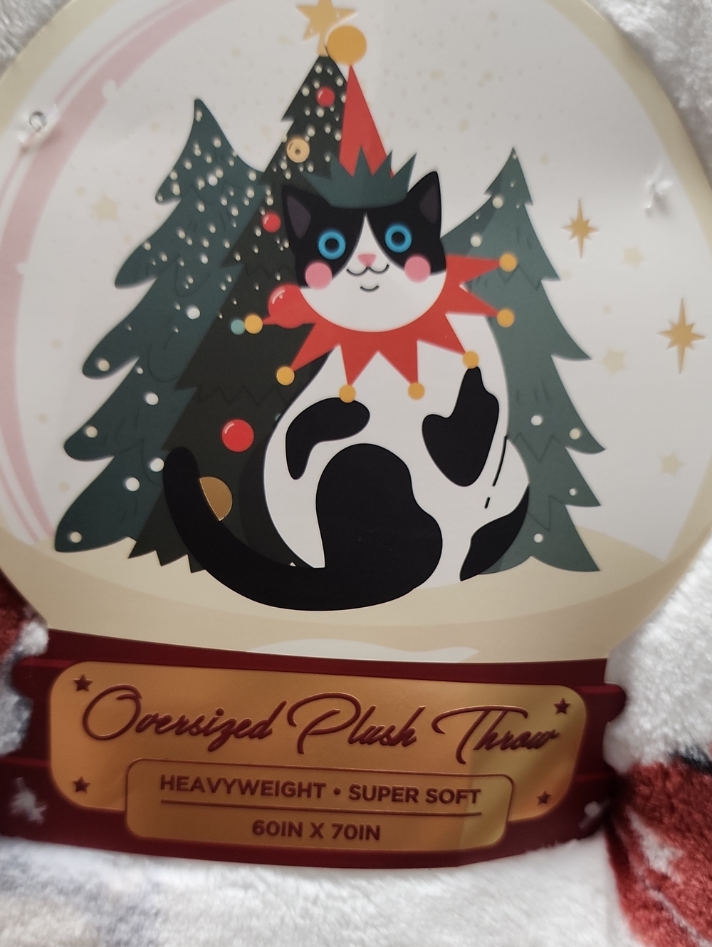Christmas Cat Blanket. Oversized, Super Soft! NEW! - Picture 2 of 11